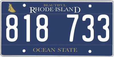 RI license plate 818733