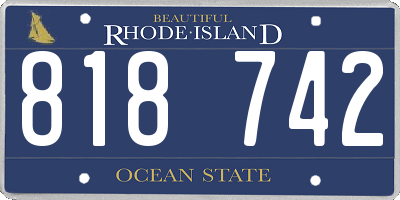 RI license plate 818742