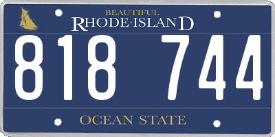 RI license plate 818744