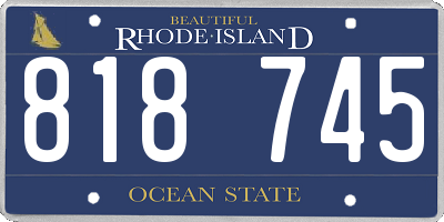 RI license plate 818745