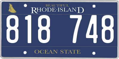 RI license plate 818748