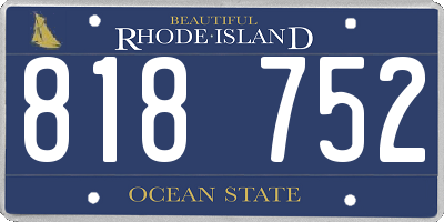 RI license plate 818752