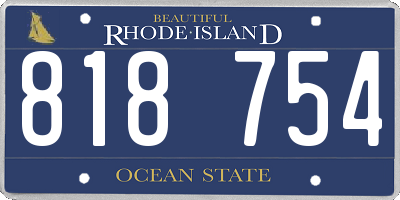 RI license plate 818754
