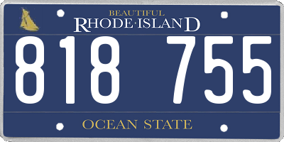 RI license plate 818755