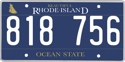 RI license plate 818756