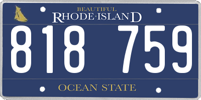 RI license plate 818759