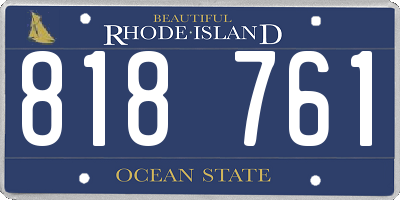 RI license plate 818761