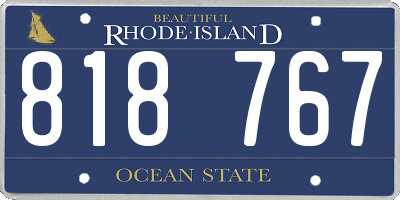 RI license plate 818767