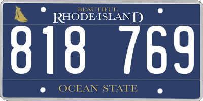 RI license plate 818769