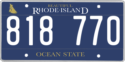 RI license plate 818770