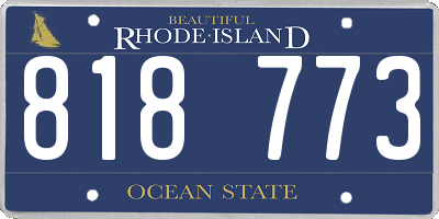 RI license plate 818773