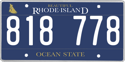 RI license plate 818778