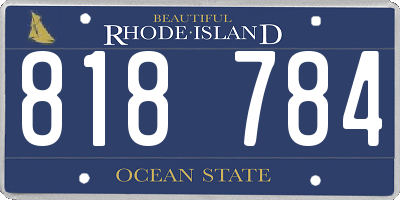RI license plate 818784