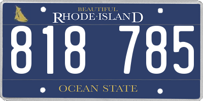 RI license plate 818785