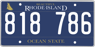 RI license plate 818786