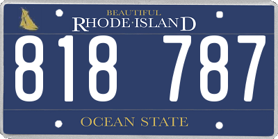 RI license plate 818787