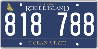 RI license plate 818788