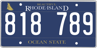 RI license plate 818789