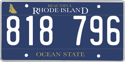 RI license plate 818796
