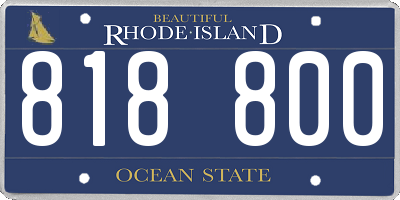RI license plate 818800