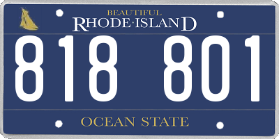 RI license plate 818801