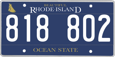 RI license plate 818802