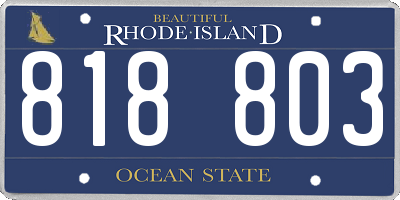 RI license plate 818803