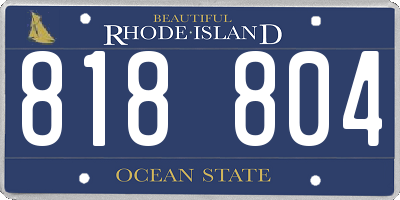 RI license plate 818804