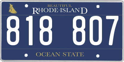 RI license plate 818807