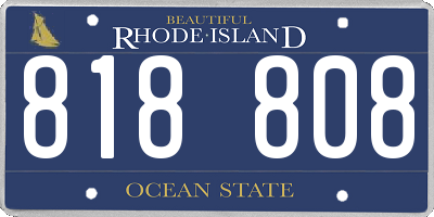 RI license plate 818808