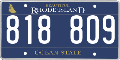 RI license plate 818809
