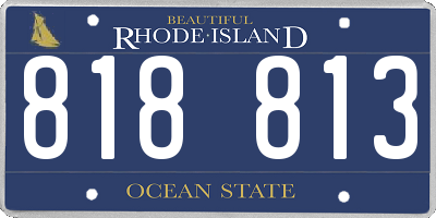 RI license plate 818813