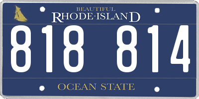RI license plate 818814