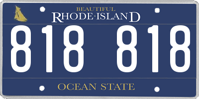 RI license plate 818818