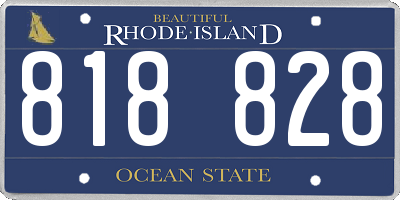 RI license plate 818828