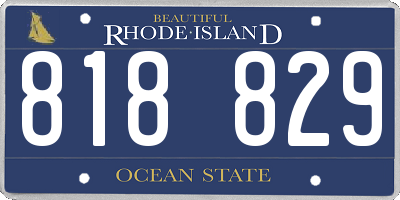 RI license plate 818829