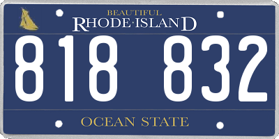 RI license plate 818832