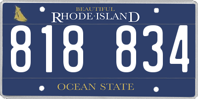 RI license plate 818834