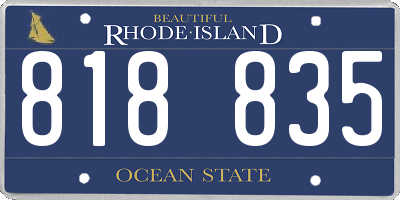 RI license plate 818835