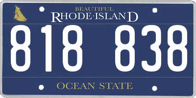 RI license plate 818838