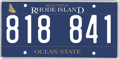 RI license plate 818841