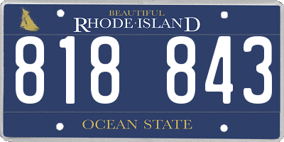 RI license plate 818843
