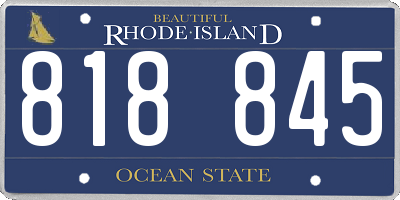 RI license plate 818845
