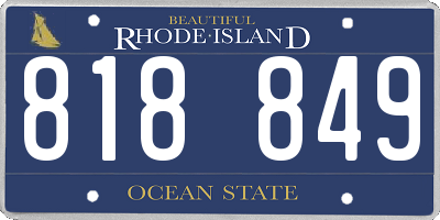 RI license plate 818849