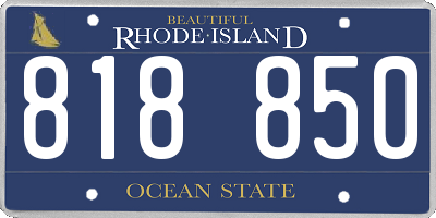 RI license plate 818850