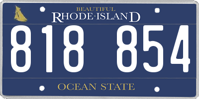 RI license plate 818854