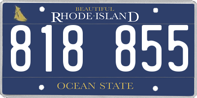RI license plate 818855