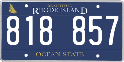 RI license plate 818857