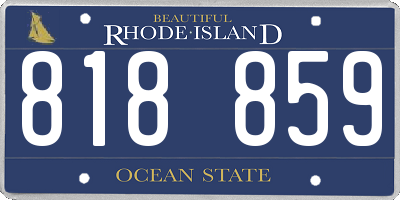RI license plate 818859