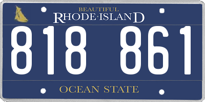 RI license plate 818861